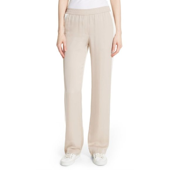Theory Silk Side Stripe Wide Leg Pant 6